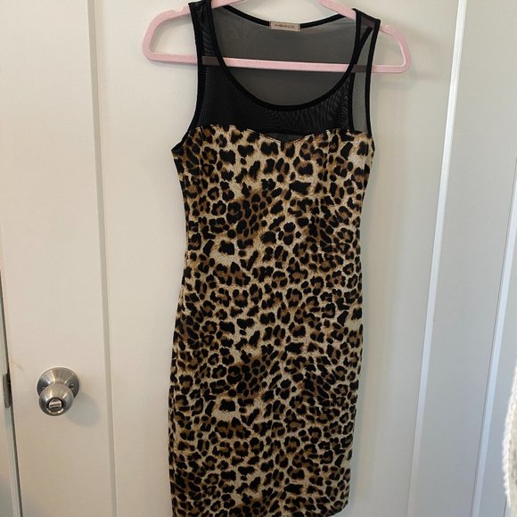 Cheetah Club Dress Size Large - Picture 1 of 2